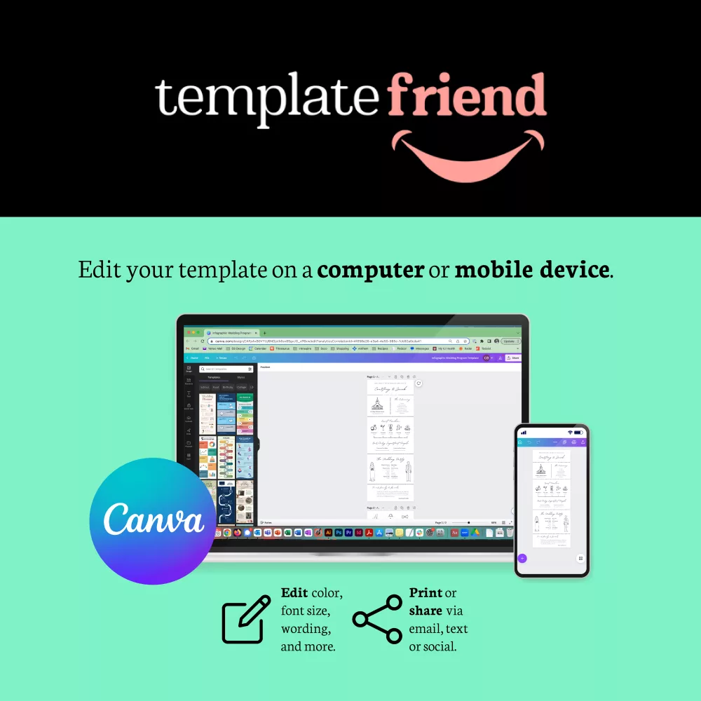Edit Template Friend on computer or mobile
